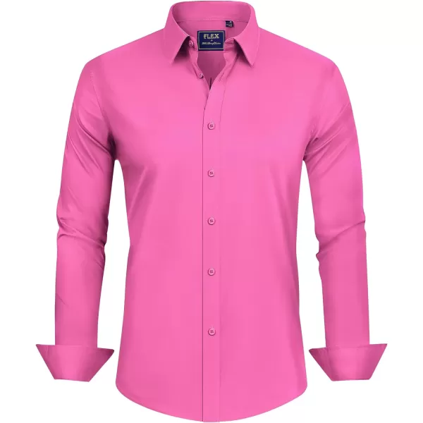 J.VER Men's Dress Shirts Stretch Stain Shield Long Sleeve Solid Formal Shirt Business Casual Button Down Shirts