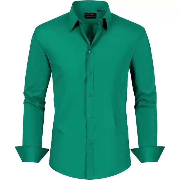 J.VER Men's Dress Shirts Stretch Stain Shield Long Sleeve Solid Formal Shirt Business Casual Button Down Shirts