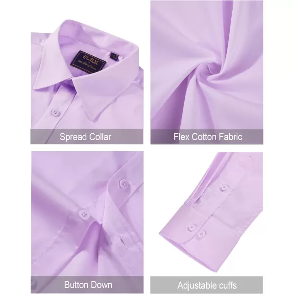 J.VER Men's Dress Shirts Stretch Stain Shield Long Sleeve Solid Formal Shirt Business Casual Button Down Shirts