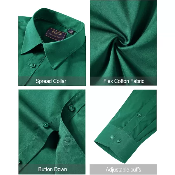 J.VER Men's Dress Shirts Stretch Stain Shield Long Sleeve Solid Formal Shirt Business Casual Button Down Shirts