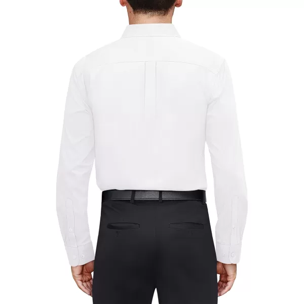 J.VER Men's Dress Shirts Stretch Stain Shield Long Sleeve Solid Formal Shirt Business Casual Button Down Shirts