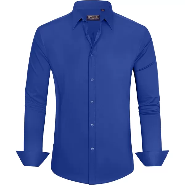 J.VER Men's Dress Shirts Stretch Stain Shield Long Sleeve Solid Formal Shirt Business Casual Button Down Shirts