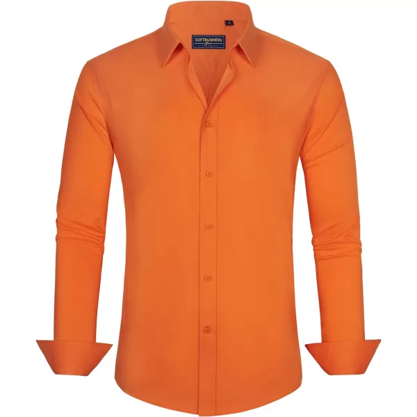 J.VER Men's Dress Shirts Stretch Stain Shield Long Sleeve Solid Formal Shirt Business Casual Button Down Shirts