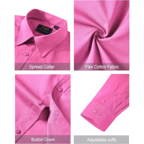 J.VER Men's Dress Shirts Stretch Stain Shield Long Sleeve Solid Formal Shirt Business Casual Button Down Shirts