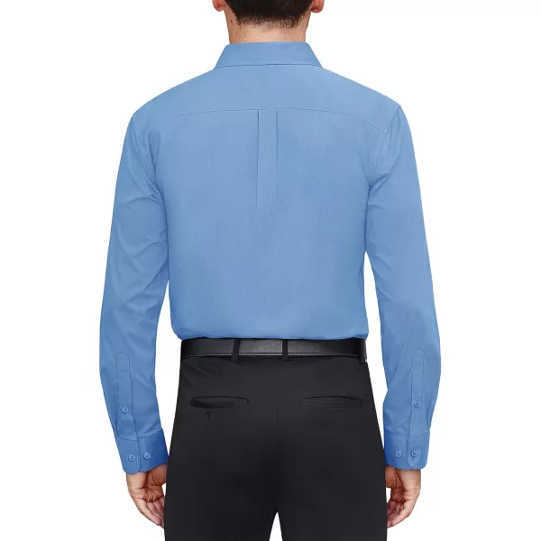 J.VER Men's Dress Shirts Stretch Stain Shield Long Sleeve Solid Formal Shirt Business Casual Button Down Shirts