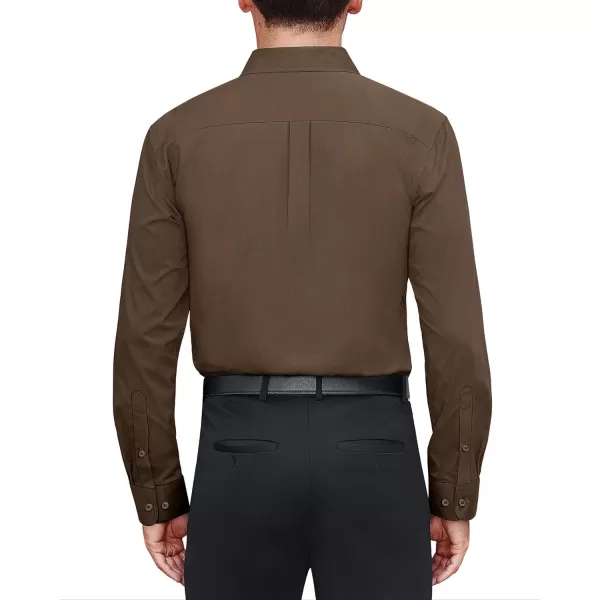 J.VER Men's Dress Shirts Stretch Stain Shield Long Sleeve Solid Formal Shirt Business Casual Button Down Shirts