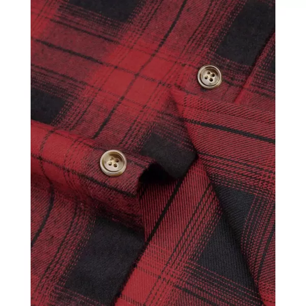 J.VER Men's Flannel Plaid Shirts Long Sleeve Regular Fit Casual Button Down Shirt