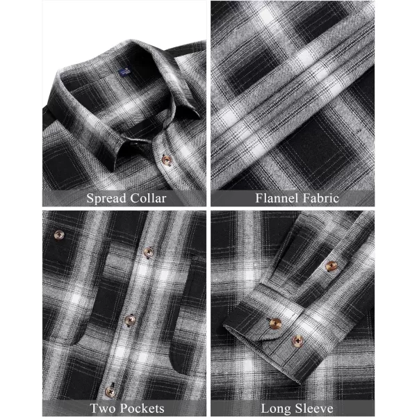 J.VER Men's Flannel Plaid Shirts Long Sleeve Regular Fit Casual Button Down Shirt