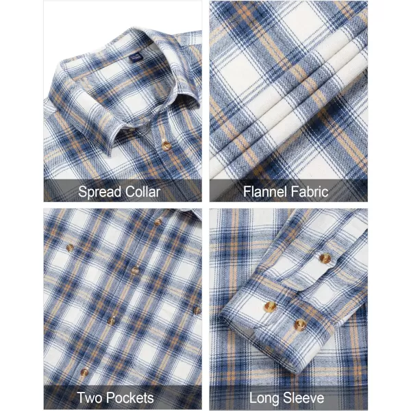 J.VER Men's Flannel Plaid Shirts Long Sleeve Regular Fit Casual Button Down Shirt