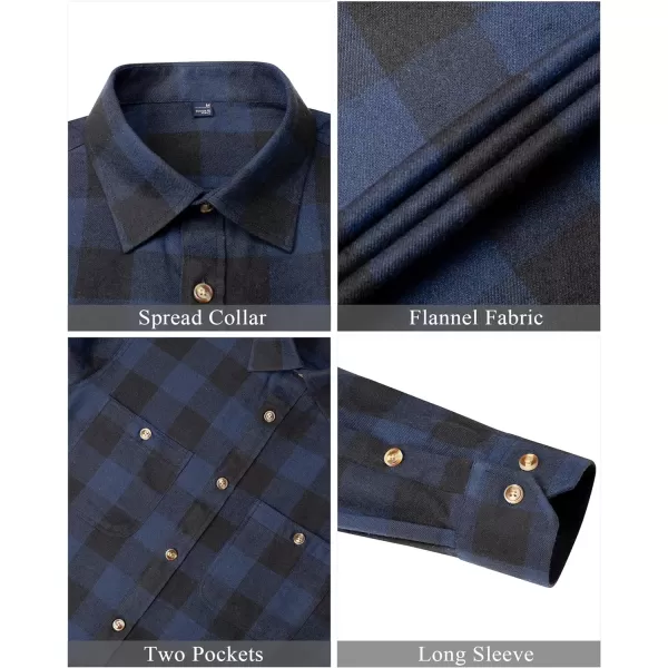 J.VER Men's Flannel Plaid Shirts Long Sleeve Regular Fit Casual Button Down Shirt