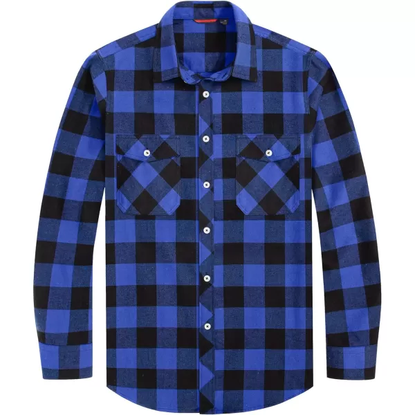J.VER Men's Flannel Plaid Shirts Long Sleeve Regular Fit Casual Button Down Shirt
