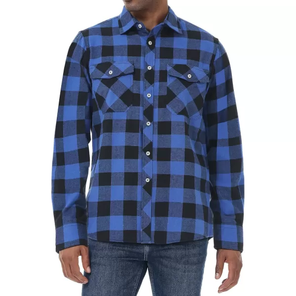 J.VER Men's Flannel Plaid Shirts Long Sleeve Regular Fit Casual Button Down Shirt
