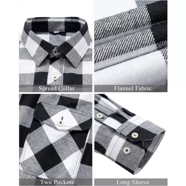 J.VER Men's Flannel Plaid Shirts Long Sleeve Regular Fit Casual Button Down Shirt
