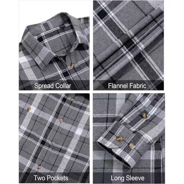 J.VER Men's Flannel Plaid Shirts Long Sleeve Regular Fit Casual Button Down Shirt