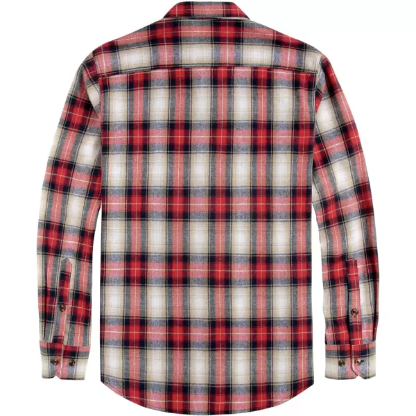 J.VER Men's Flannel Plaid Shirts Long Sleeve Regular Fit Casual Button Down Shirt