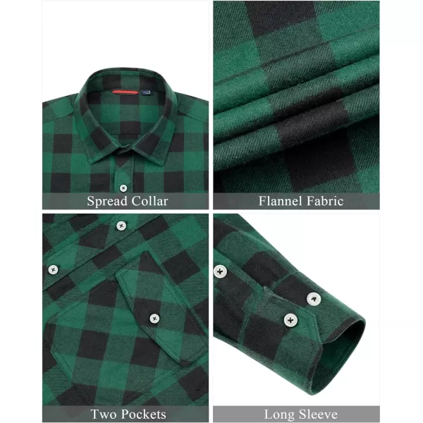 J.VER Men's Flannel Plaid Shirts Long Sleeve Regular Fit Casual Button Down Shirt