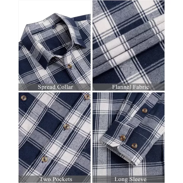J.VER Men's Flannel Plaid Shirts Long Sleeve Regular Fit Casual Button Down Shirt