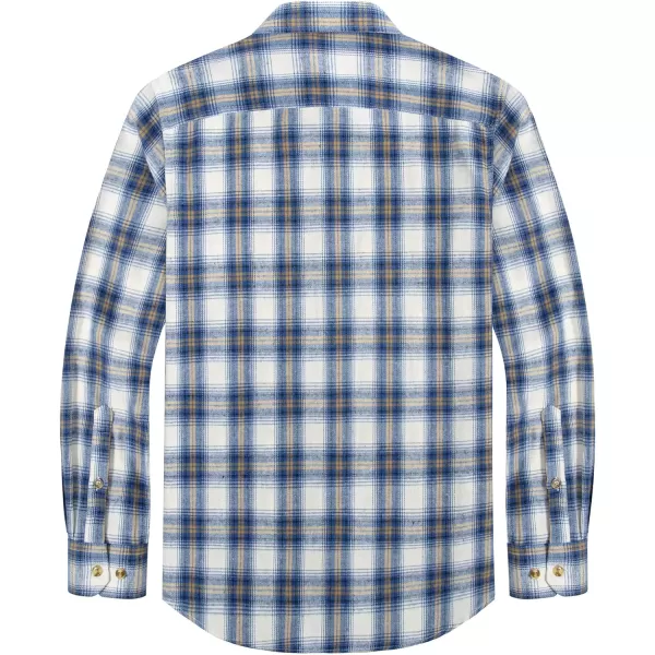 J.VER Men's Flannel Plaid Shirts Long Sleeve Regular Fit Casual Button Down Shirt