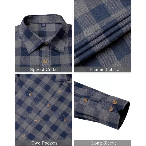 J.VER Men's Flannel Plaid Shirts Long Sleeve Regular Fit Casual Button Down Shirt