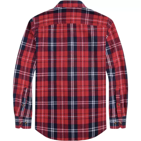 J.VER Men's Flannel Plaid Shirts Long Sleeve Regular Fit Casual Button Down Shirt