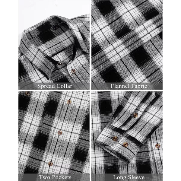 J.VER Men's Flannel Plaid Shirts Long Sleeve Regular Fit Casual Button Down Shirt