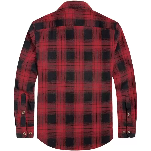 J.VER Men's Flannel Plaid Shirts Long Sleeve Regular Fit Casual Button Down Shirt