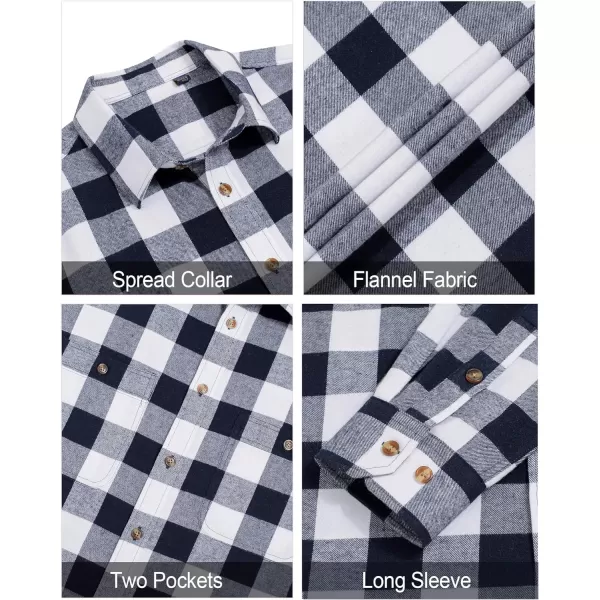 J.VER Men's Flannel Plaid Shirts Long Sleeve Regular Fit Casual Button Down Shirt