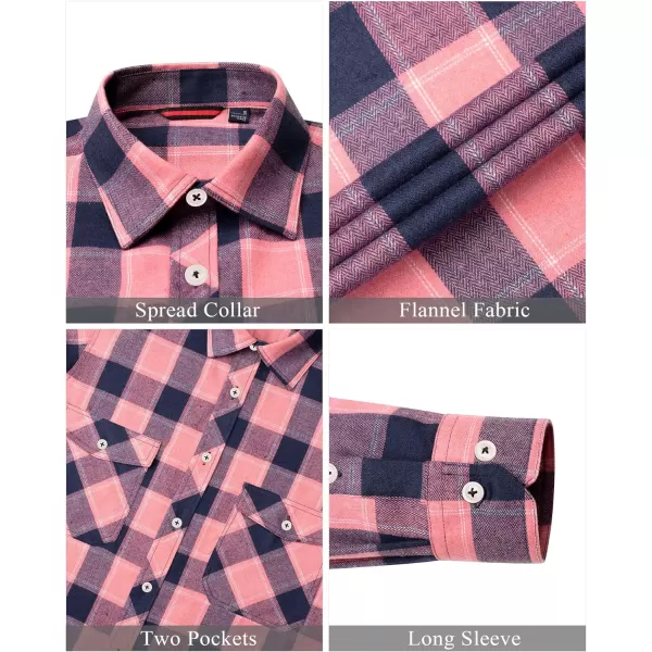 J.VER Men's Flannel Plaid Shirts Long Sleeve Regular Fit Casual Button Down Shirt