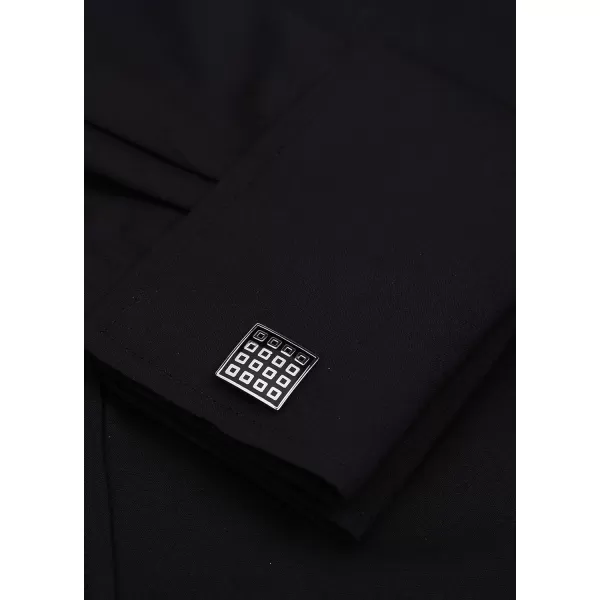 J.VER Men's French Cuff Dress Shirts Regular Fit Long Sleeve Spread Collar Metal Cufflink