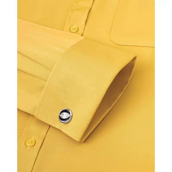 J.VER Men's French Cuff Dress Shirts Regular Fit Long Sleeve Spread Collar Metal Cufflink