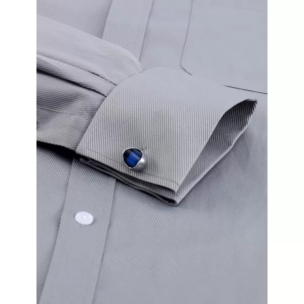 J.VER Men's French Cuff Dress Shirts Regular Fit Long Sleeve Spread Collar Metal Cufflink