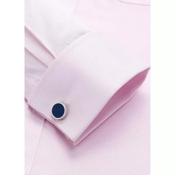 J.VER Men's French Cuff Dress Shirts Regular Fit Long Sleeve Spread Collar Metal Cufflink