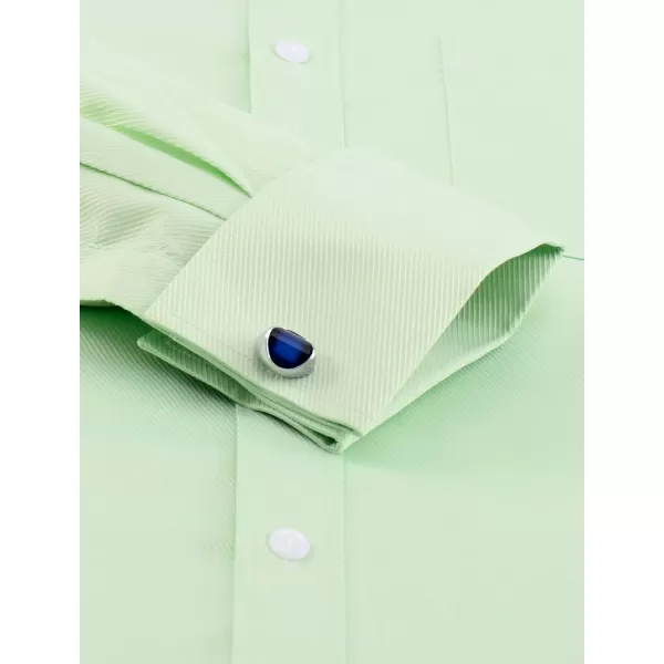J.VER Men's French Cuff Dress Shirts Regular Fit Long Sleeve Spread Collar Metal Cufflink
