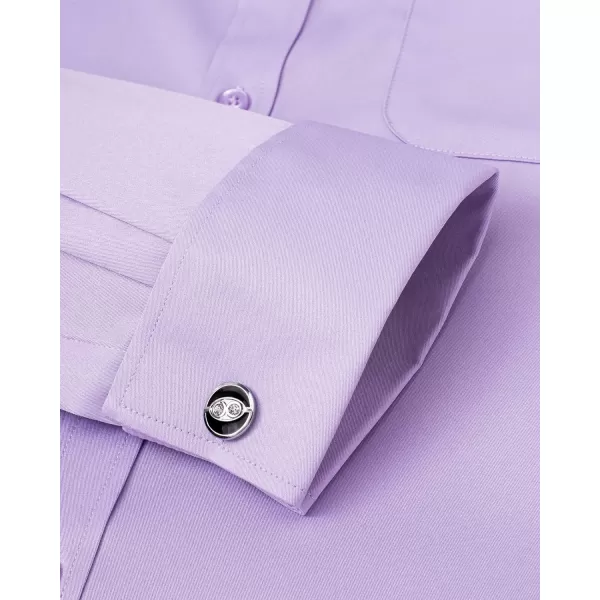 J.VER Men's French Cuff Dress Shirts Regular Fit Long Sleeve Spread Collar Metal Cufflink