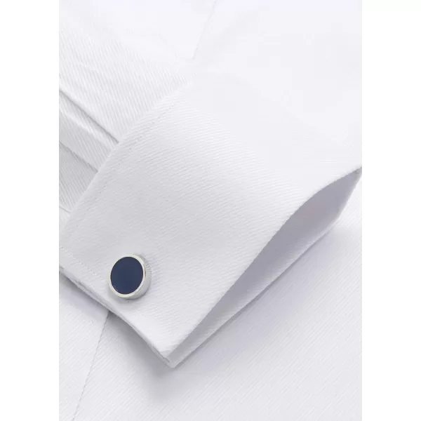 J.VER Men's French Cuff Dress Shirts Regular Fit Long Sleeve Spread Collar Metal Cufflink