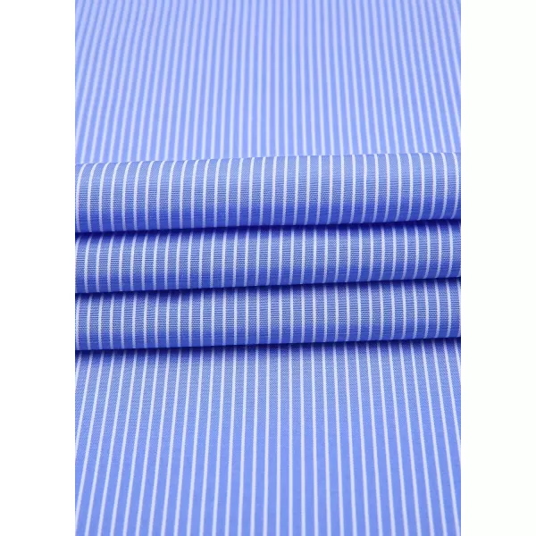 J.VER Men's French Cuff Dress Shirts Regular Fit Striped Long Sleeve Spread Collar Metal Cufflink