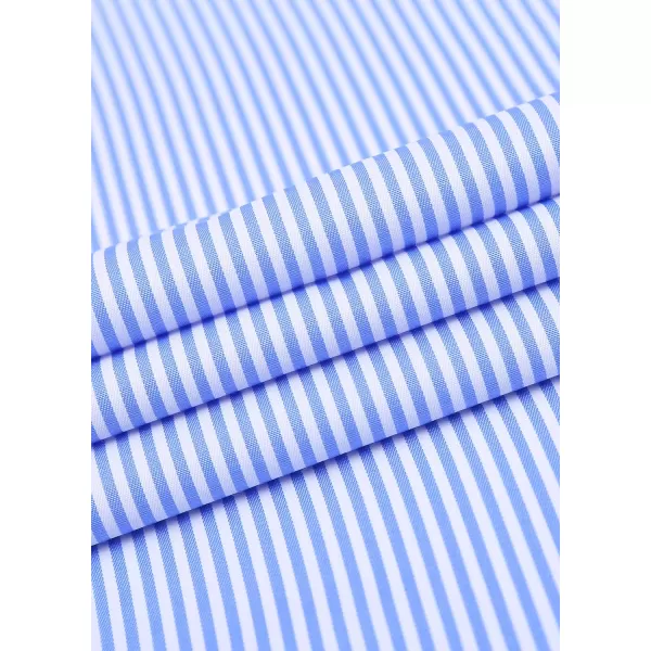 J.VER Men's French Cuff Dress Shirts Regular Fit Striped Long Sleeve Spread Collar Metal Cufflink