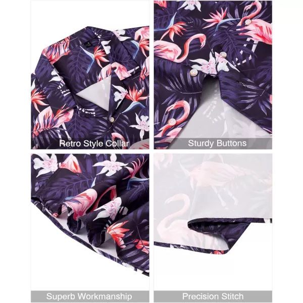 J.VER Men's Hawaiian Shirts Casual Button Down Short Sleeve Shirts Set Printed Shorts Beach Tropical Hawaii Suits