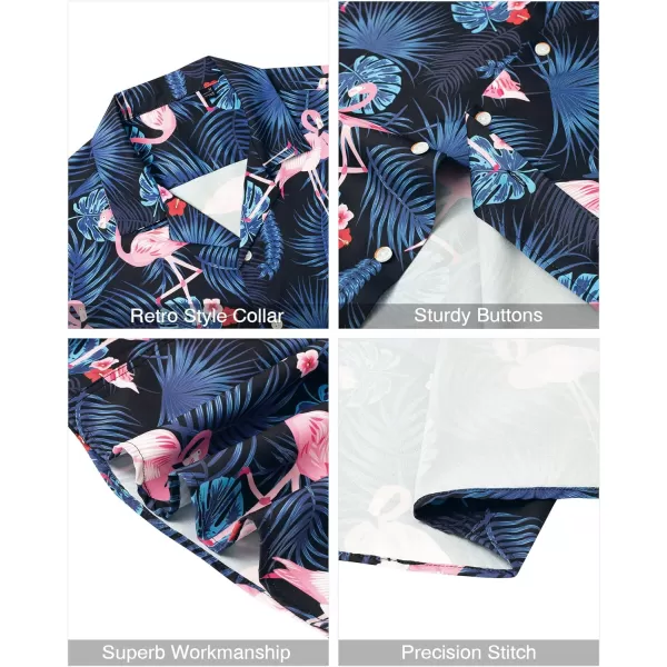 J.VER Men's Hawaiian Shirts Casual Button Down Short Sleeve Shirts Set Printed Shorts Beach Tropical Hawaii Suits