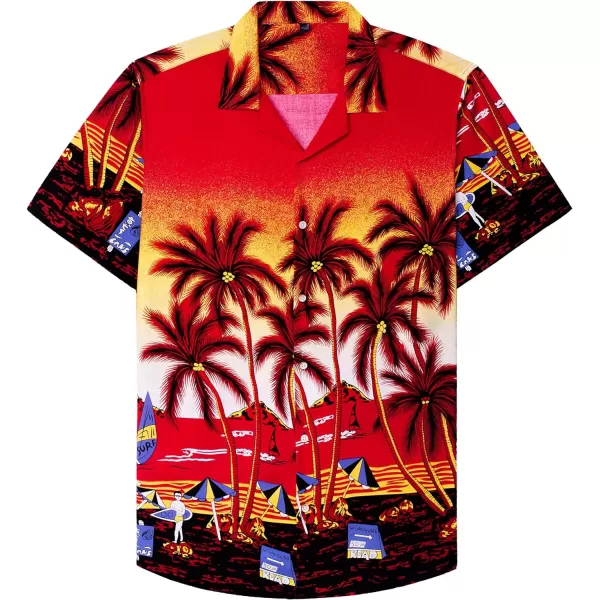 J.VER Men's Hawaiian Shirts Casual Button Down Short Sleeve Shirts Set Printed Shorts Beach Tropical Hawaii Suits