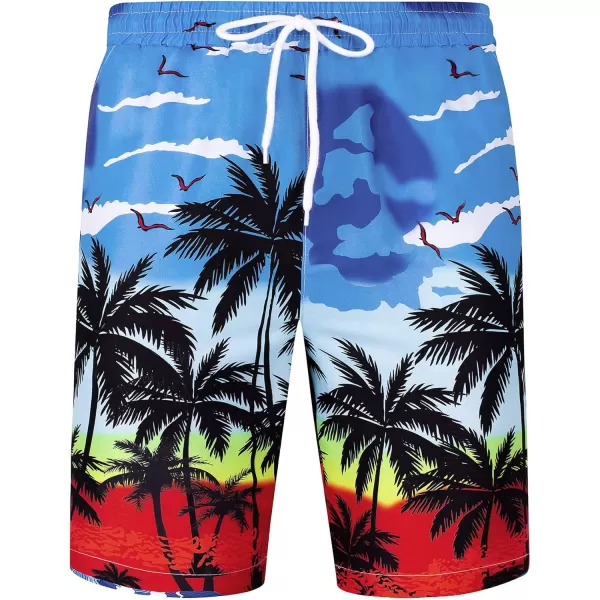J.VER Men's Hawaiian Shirts Casual Button Down Short Sleeve Shirts Set Printed Shorts Beach Tropical Hawaii Suits