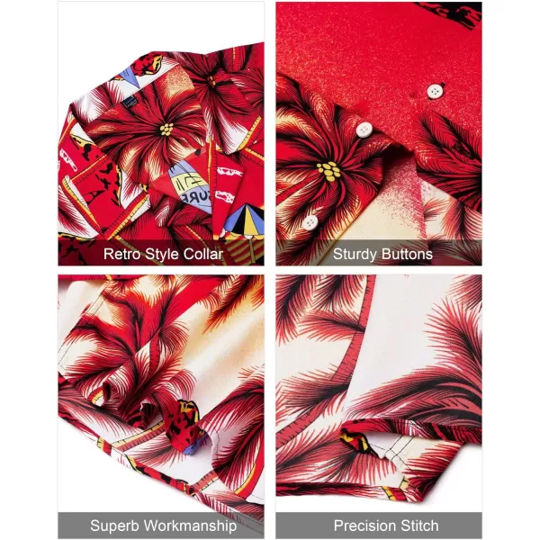 J.VER Men's Hawaiian Shirts Casual Button Down Short Sleeve Shirts Set Printed Shorts Beach Tropical Hawaii Suits