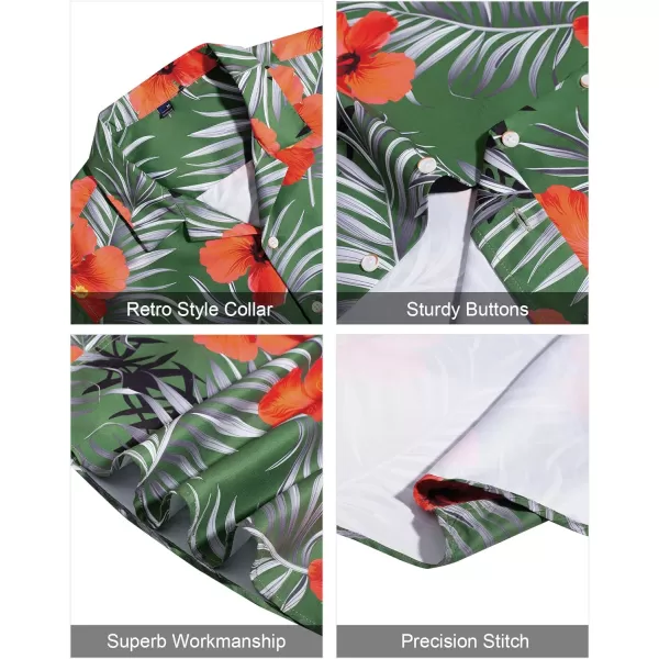 J.VER Men's Hawaiian Shirts Casual Button Down Short Sleeve Shirts Set Printed Shorts Beach Tropical Hawaii Suits