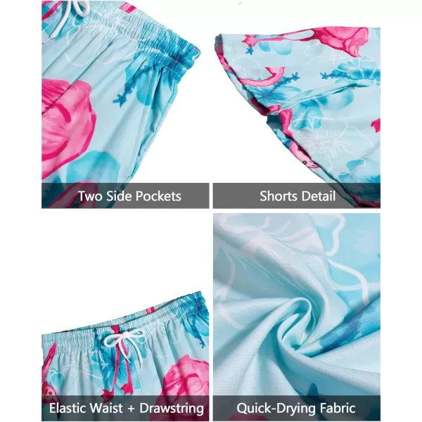 J.VER Men's Hawaiian Shirts Casual Button Down Short Sleeve Shirts Set Printed Shorts Beach Tropical Hawaii Suits