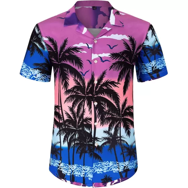 J.VER Men's Hawaiian Shirts Casual Button Down Short Sleeve Shirts Set Printed Shorts Beach Tropical Hawaii Suits