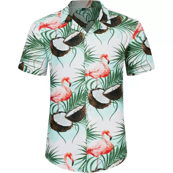 J.VER Men's Hawaiian Shirts Casual Button Down Short Sleeve Shirts Set Printed Shorts Beach Tropical Hawaii Suits