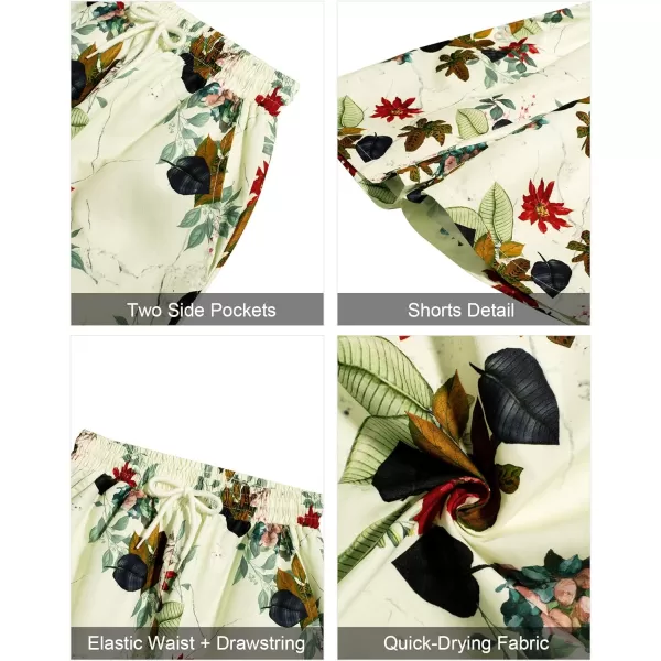 J.VER Men's Hawaiian Shirts Casual Button Down Short Sleeve Shirts Set Printed Shorts Beach Tropical Hawaii Suits