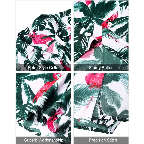 J.VER Men's Hawaiian Shirts Casual Button Down Short Sleeve Shirts Set Printed Shorts Beach Tropical Hawaii Suits