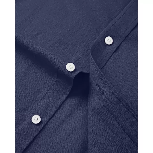 J.VER Men's Linen Shirt Casual Lightweight Long Sleeve Solid Button Down Collar Shirts Beach Tops for Holiday Work