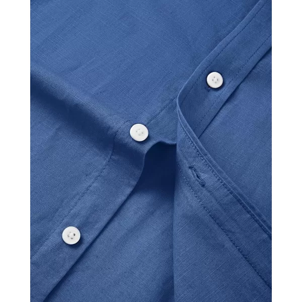 J.VER Men's Linen Shirt Casual Lightweight Long Sleeve Solid Button Down Collar Shirts Beach Tops for Holiday Work